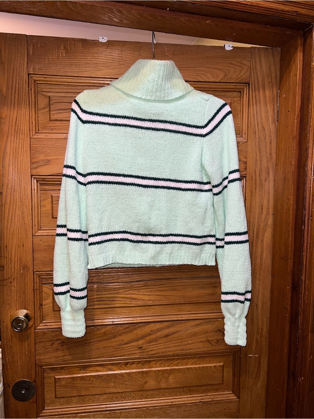 wild fable Mint Green Striped Turtleneck Sweater